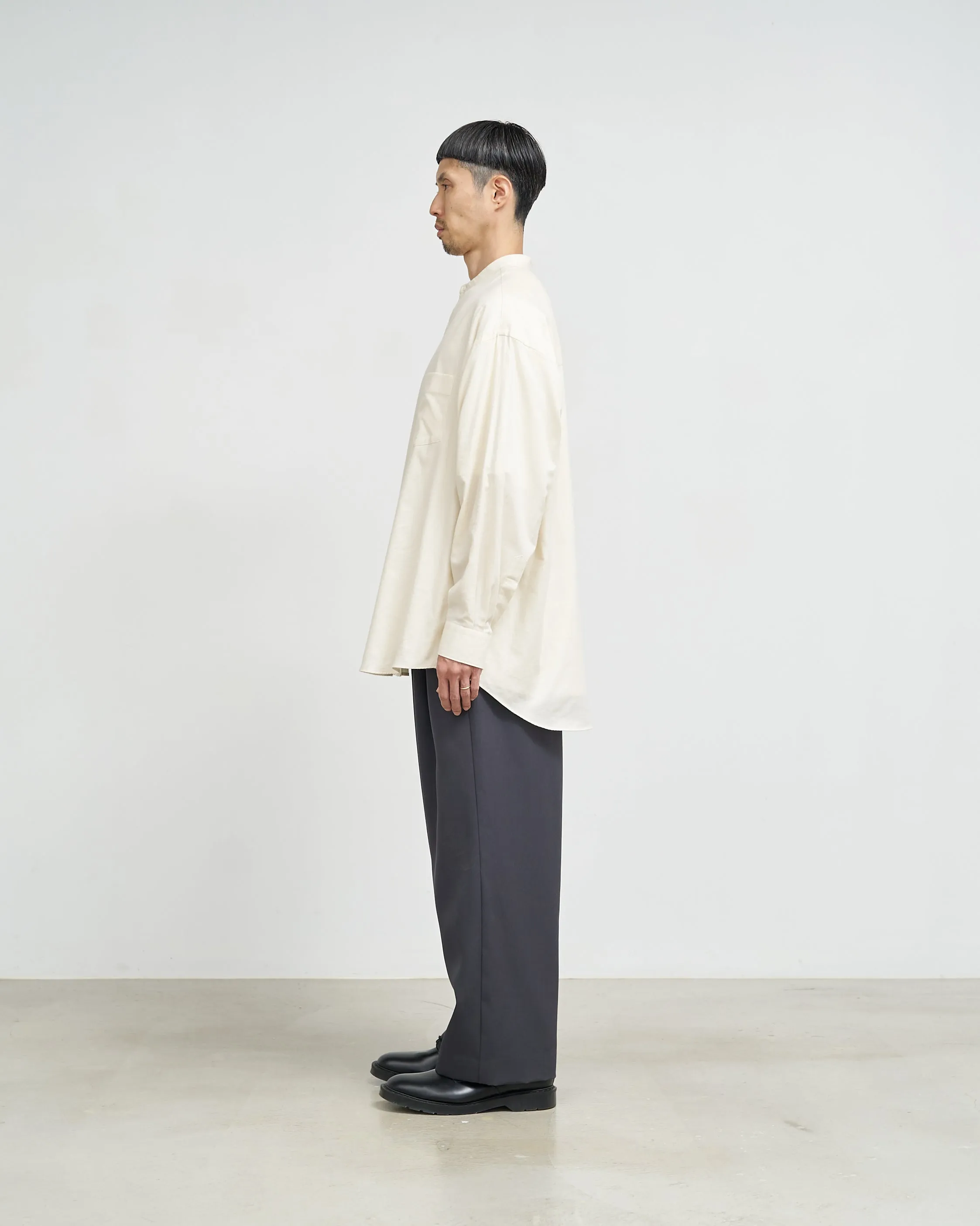 Cotton Cashmere L/S Oversized Band Collar Shirt sold by Graphpaper product image thumbnail 5