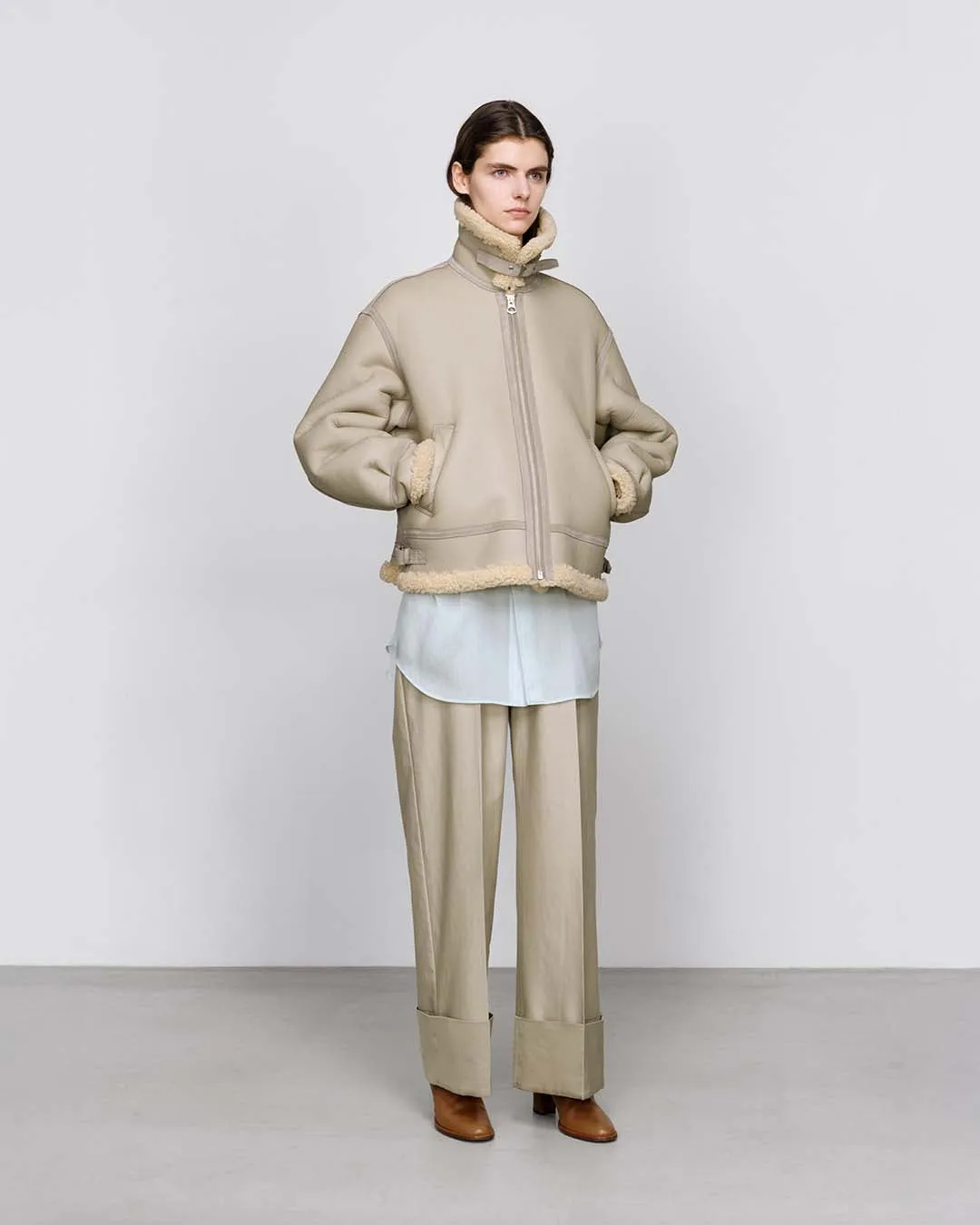 -SALE- Cotton Cupro Back Satin Wide Trousers sold by Graphpaper product image thumbnail 4