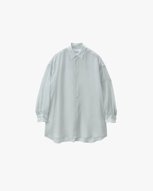 Cupro Stripe Regular Collar Long Shirt sold by Graphpaper