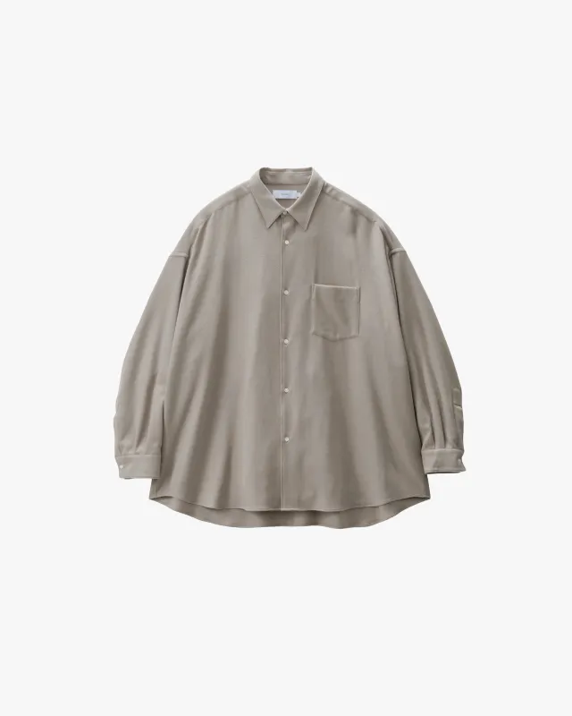 Extra Fine Wool Viyella Oversized Regular Collar Shirt sold by Graphpaper