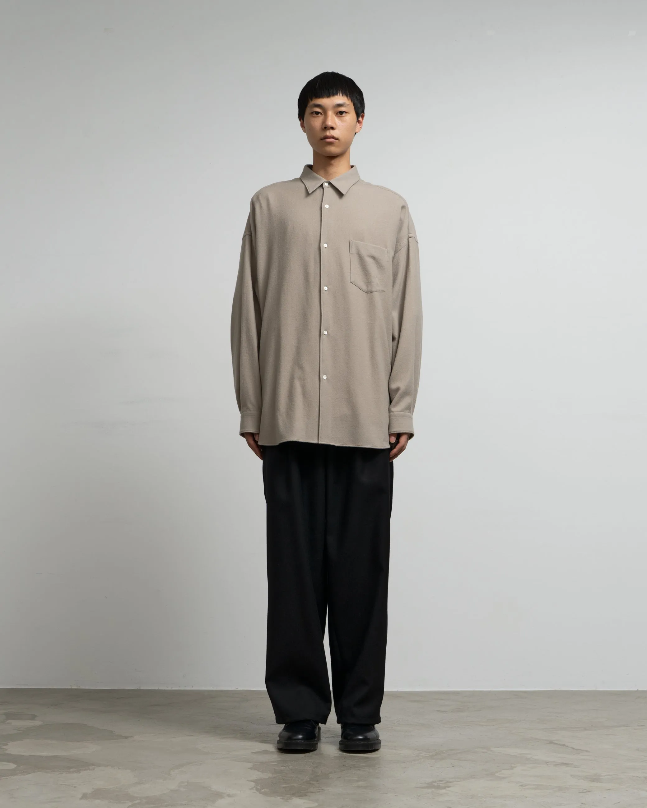 Extra Fine Wool Viyella Oversized Regular Collar Shirt sold by Graphpaper product image thumbnail 4