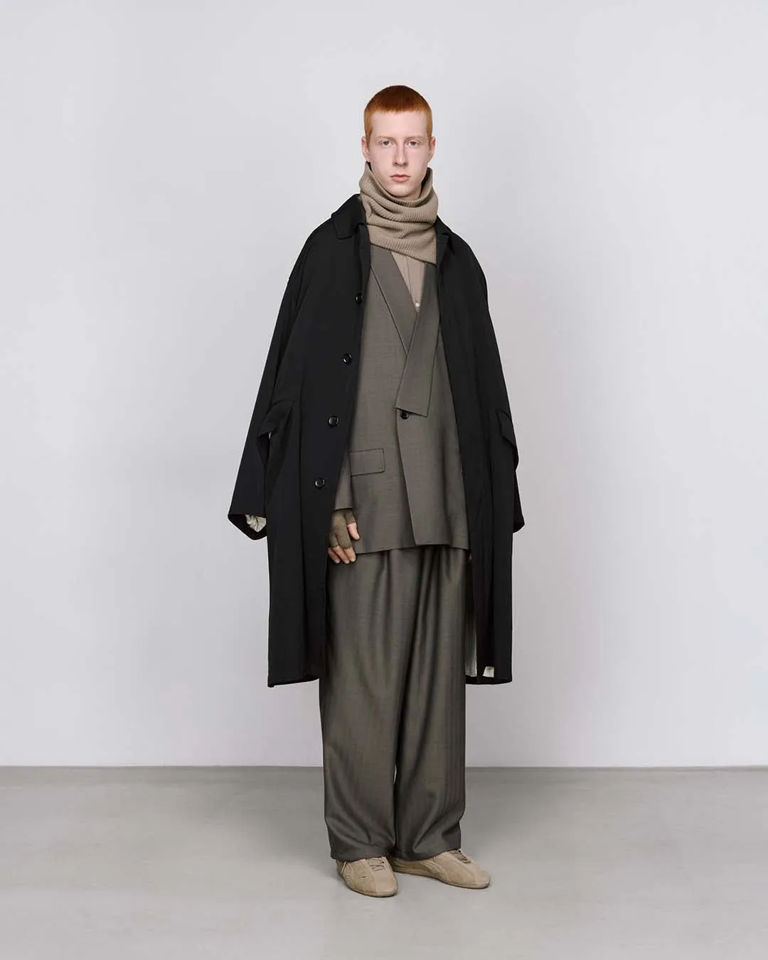Fulled Wool Gabardine Oversized Bal Collar Coat sold by Graphpaper product image thumbnail 5