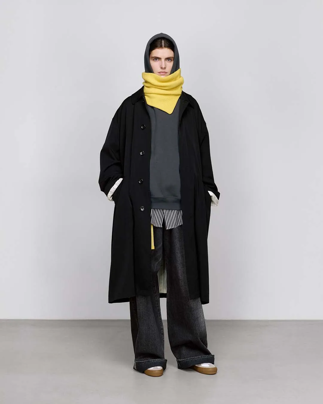 Fulled Wool Gabardine Oversized Bal Collar Coat sold by Graphpaper product image thumbnail 4