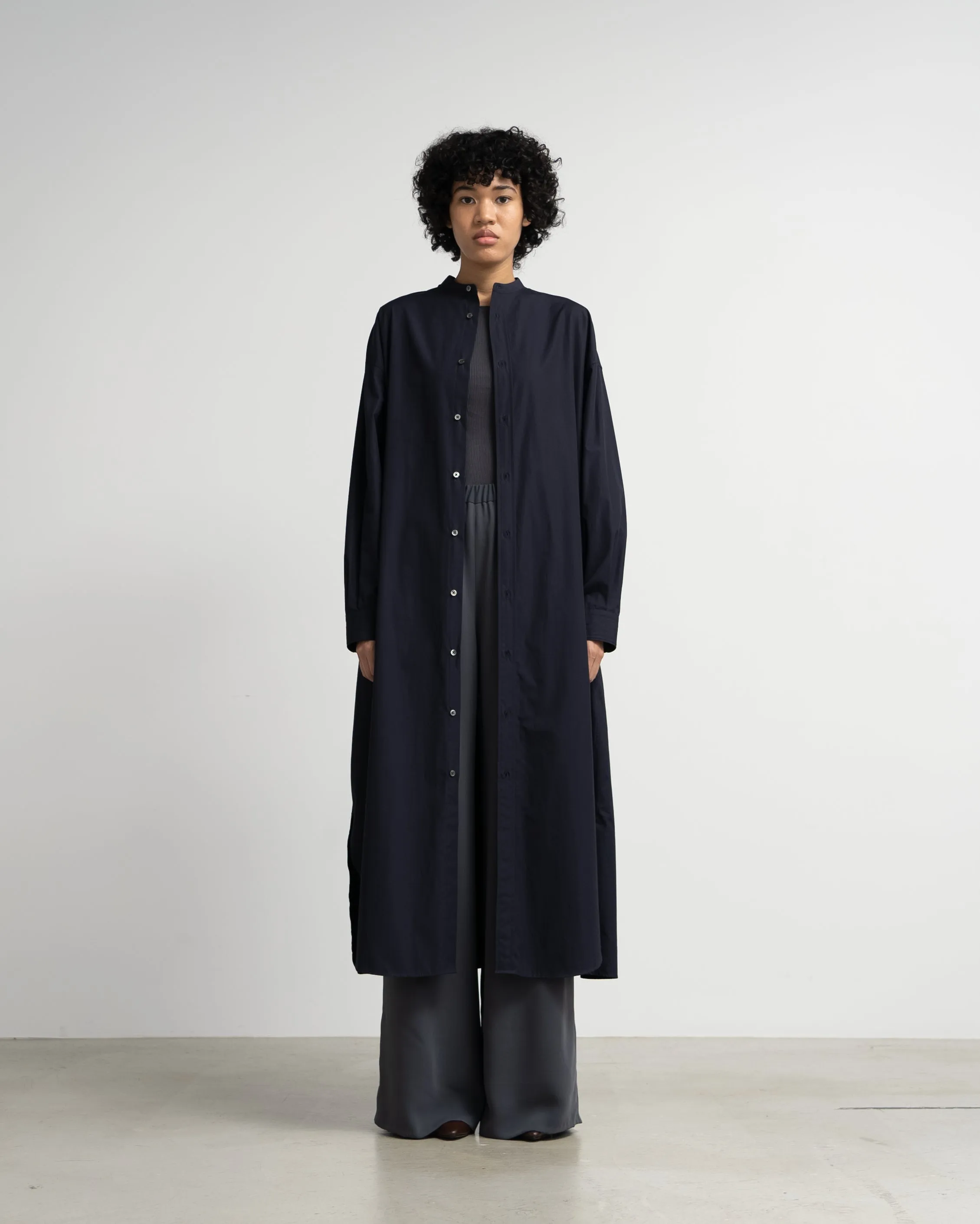 High Count Broad Oversized Band Collar Shirt Dress sold by Graphpaper product image thumbnail 5