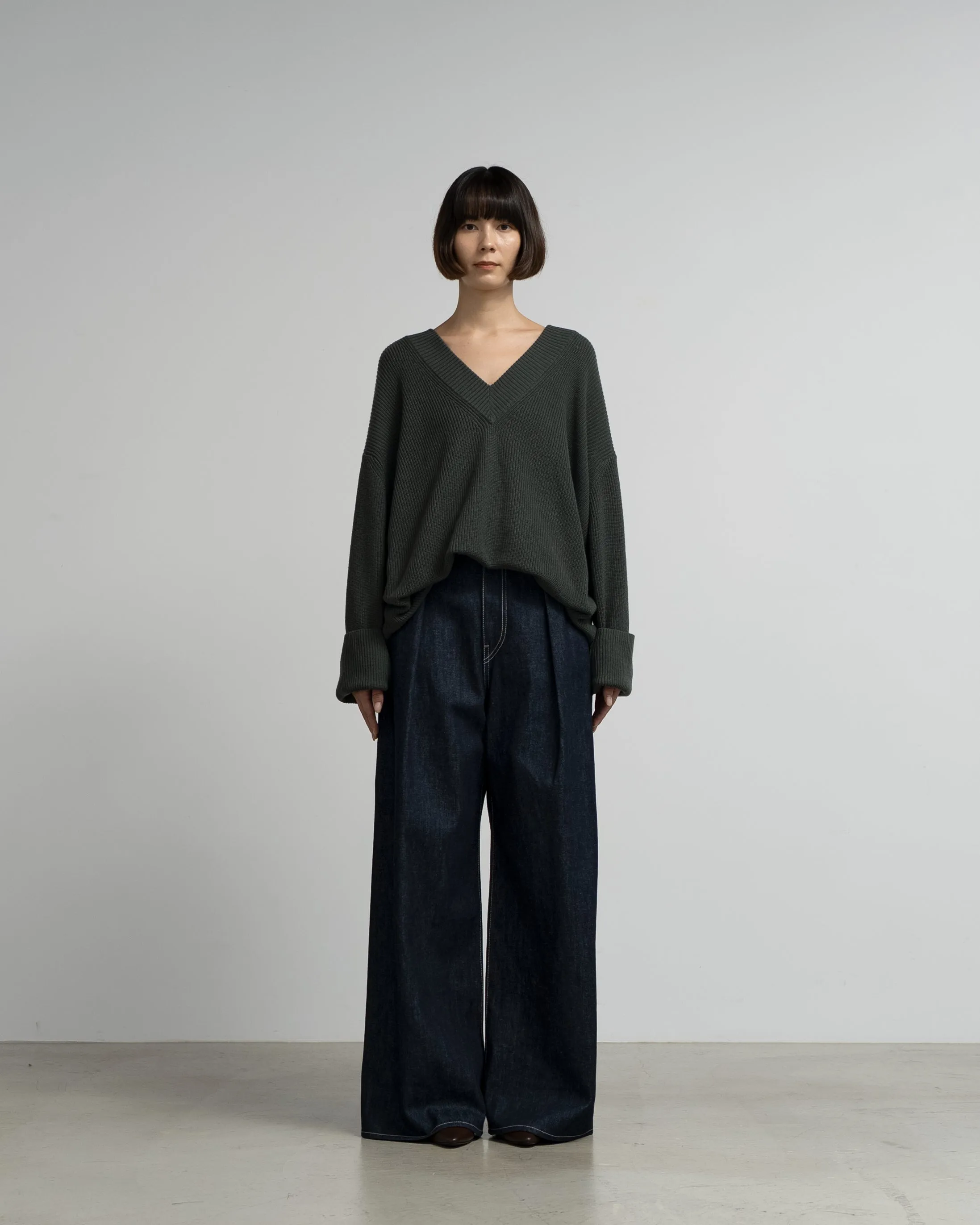 Mercerized Fine Wool Oversized V Neck Knit sold by Graphpaper product image thumbnail 4