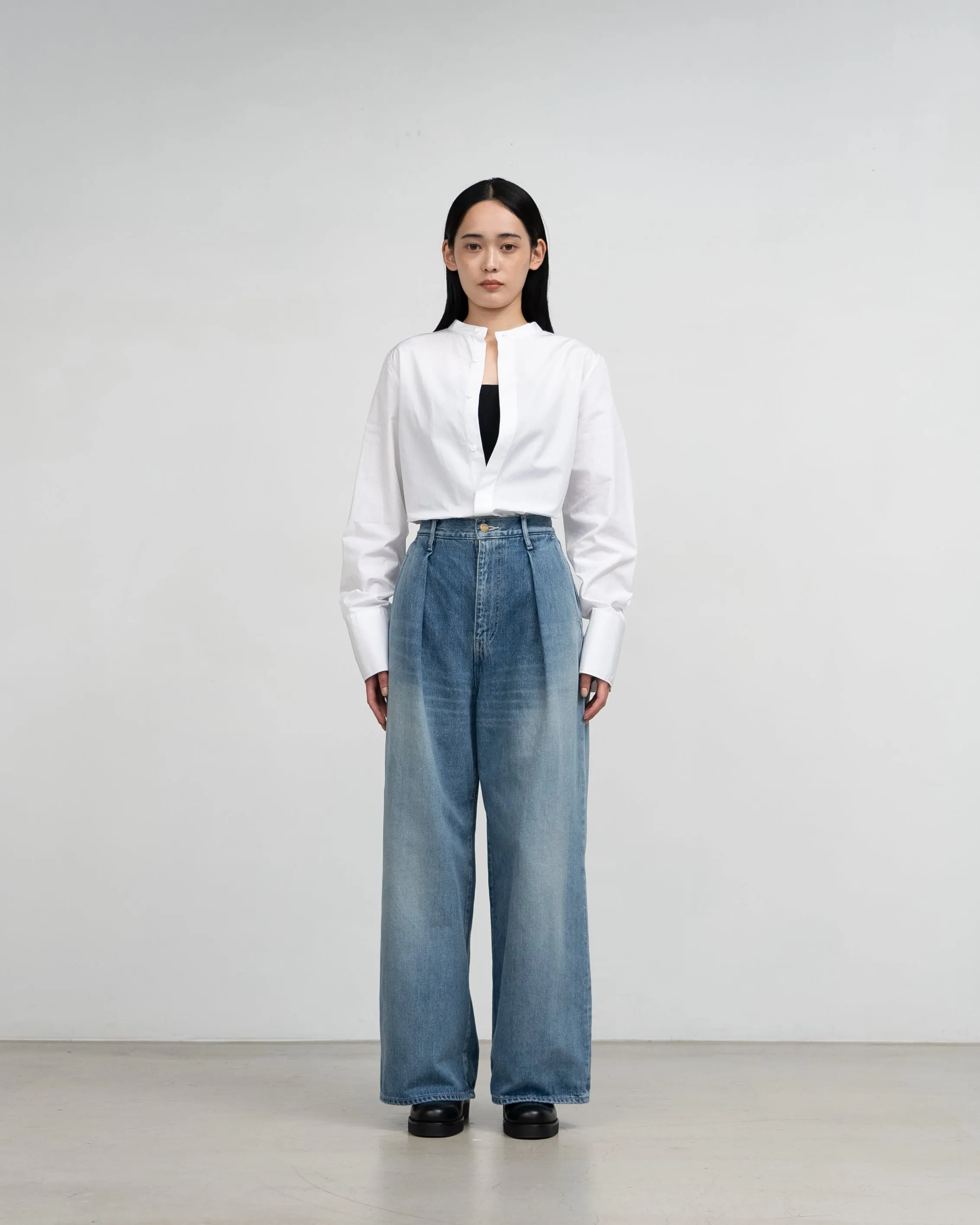 Selvage Denim Two Tuck Wide Pants-LIGHT FADE- sold by Graphpaper product image thumbnail 3