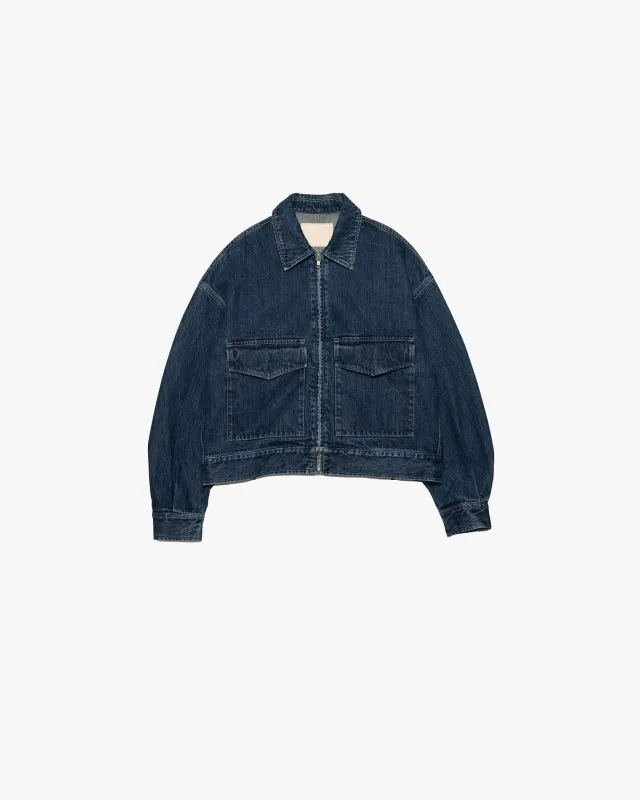 Selvage Denim Zip Jacket -DARK FADE- sold by Graphpaper