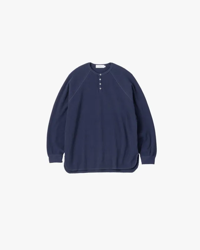 Waffle L/S Henley Neck Tee sold by Graphpaper