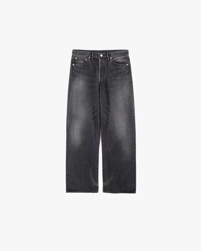 Selvage Denim Five Pocket Wide Straight Pants -DARK FADE- sold by Graphpaper