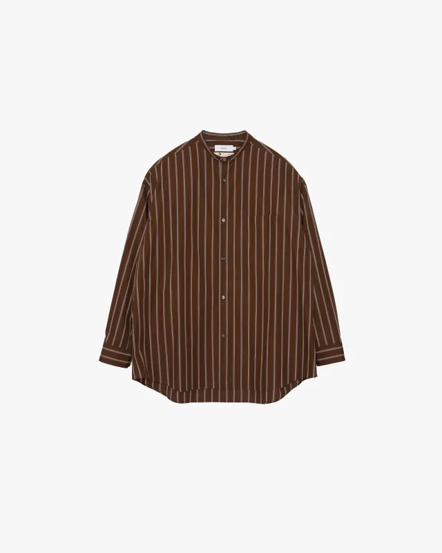 SIDOGRAS Stripe L/S Oversized Band Collar Shirt sold by Graphpaper