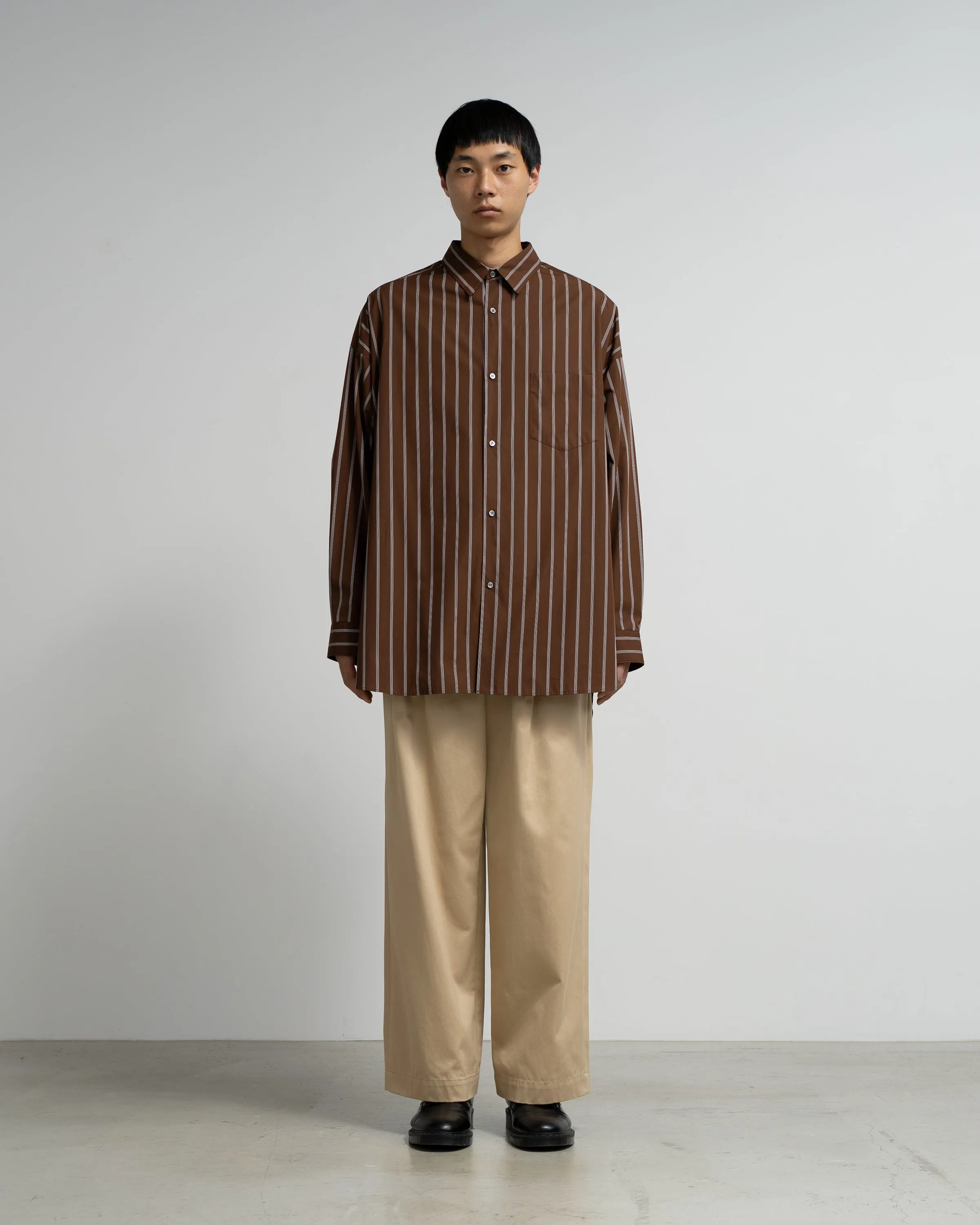 SIDOGRAS Stripe L/S Oversized Regular Collar Shirt sold by Graphpaper product image thumbnail 3