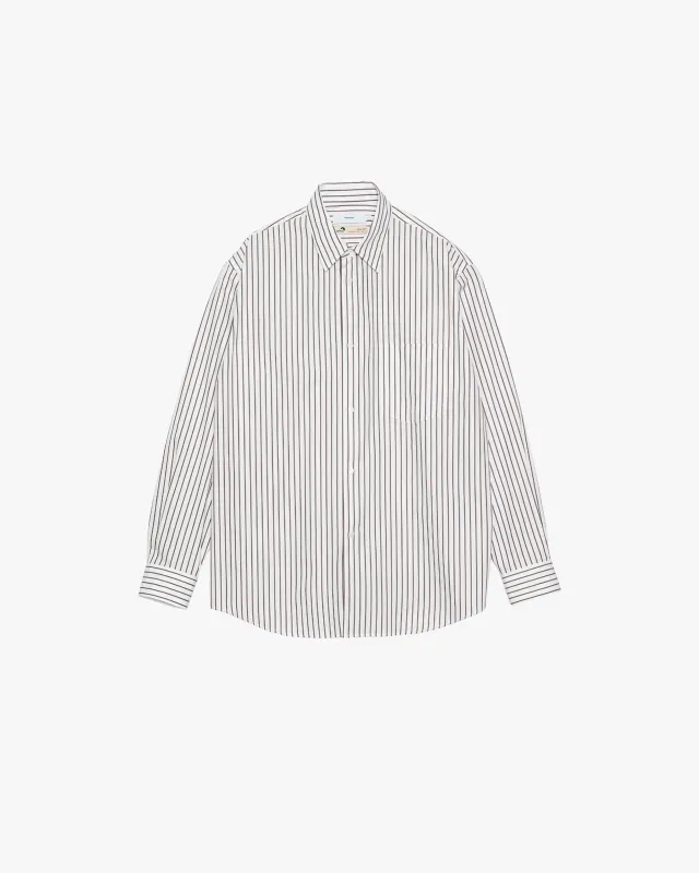SIDOGRAS Stripe Regular Collar Shirt sold by Graphpaper