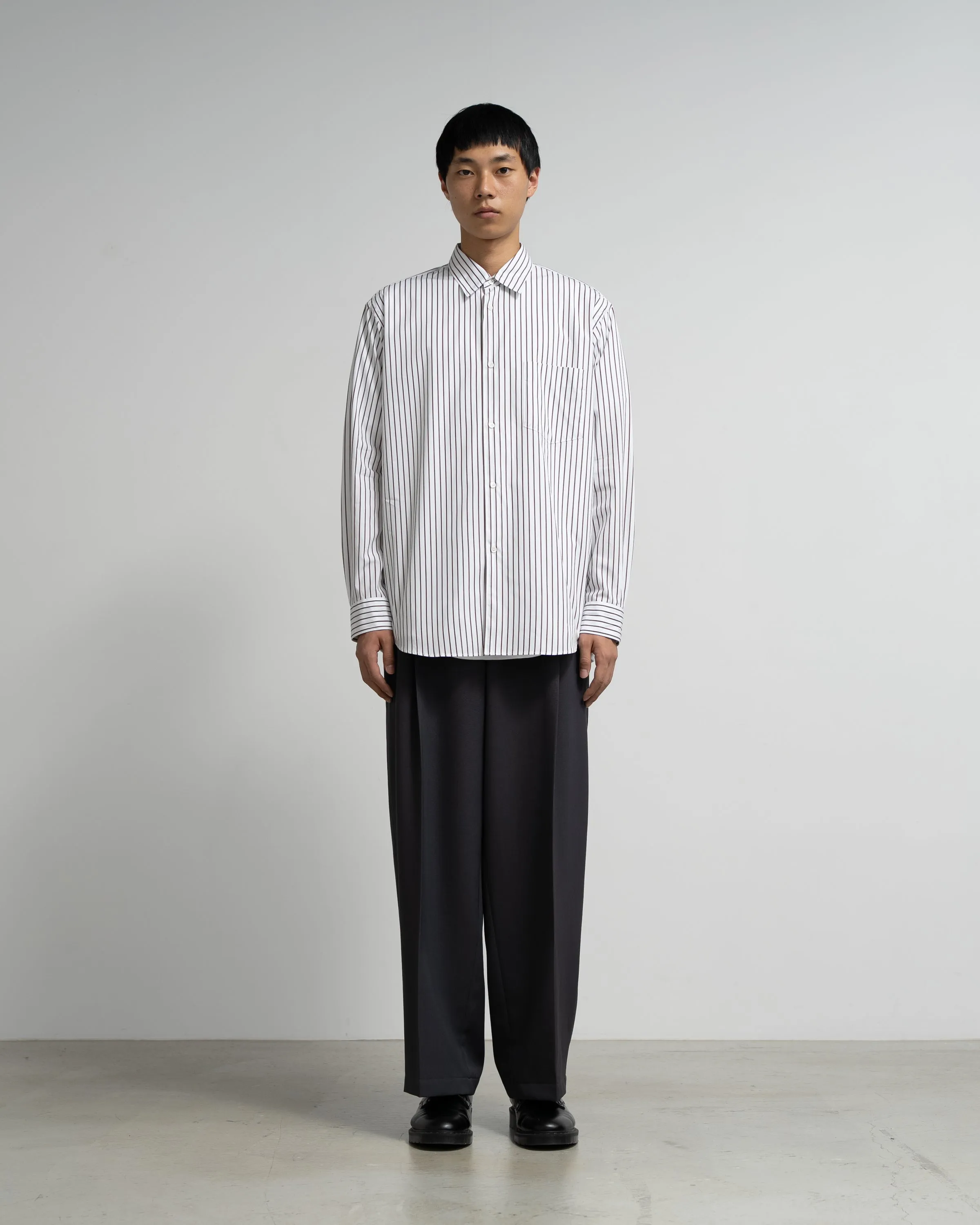 SIDOGRAS Stripe Regular Collar Shirt sold by Graphpaper product image thumbnail 3