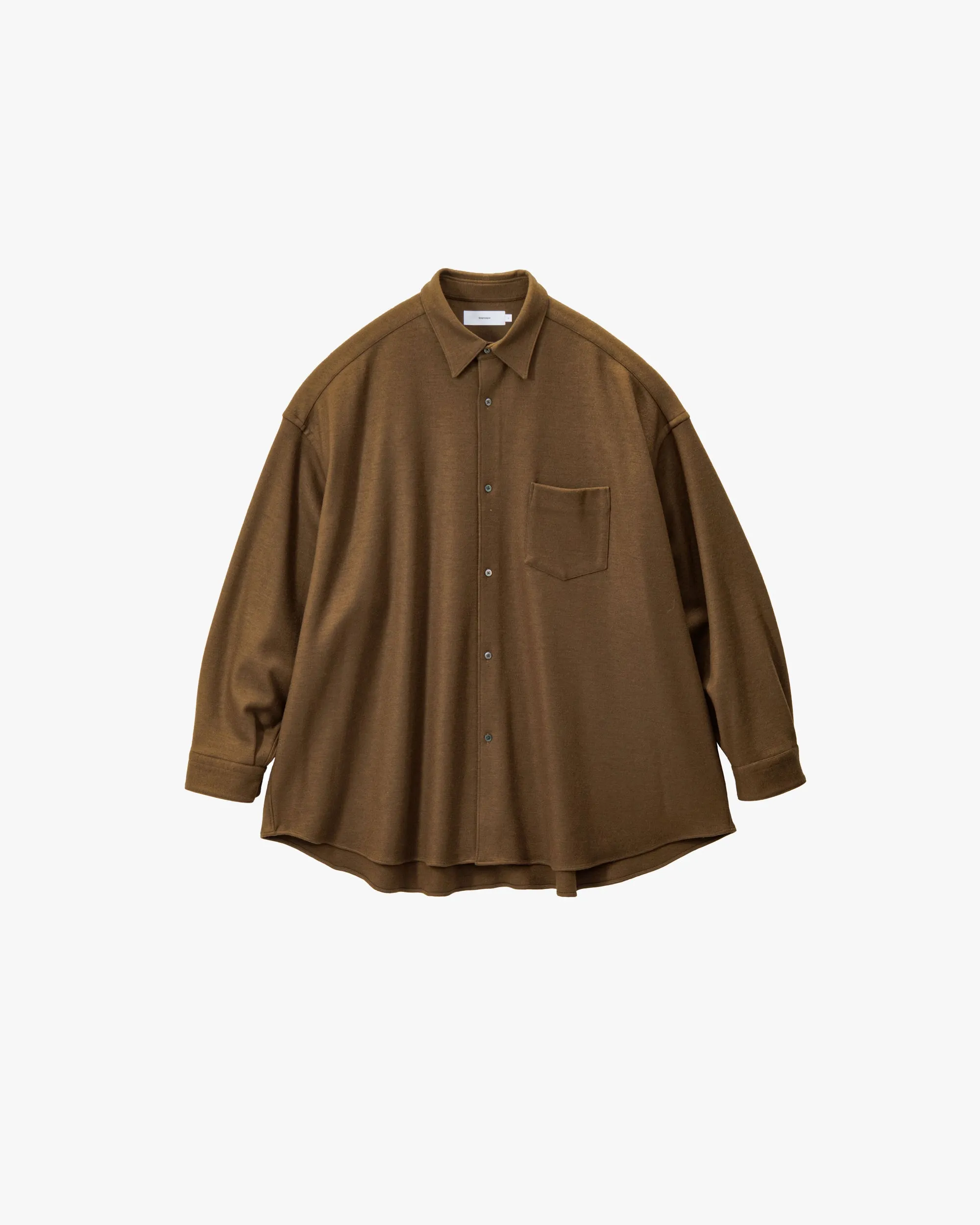 Wool Smooth Flannel Oversized Regular Collar Shirt sold by Graphpaper