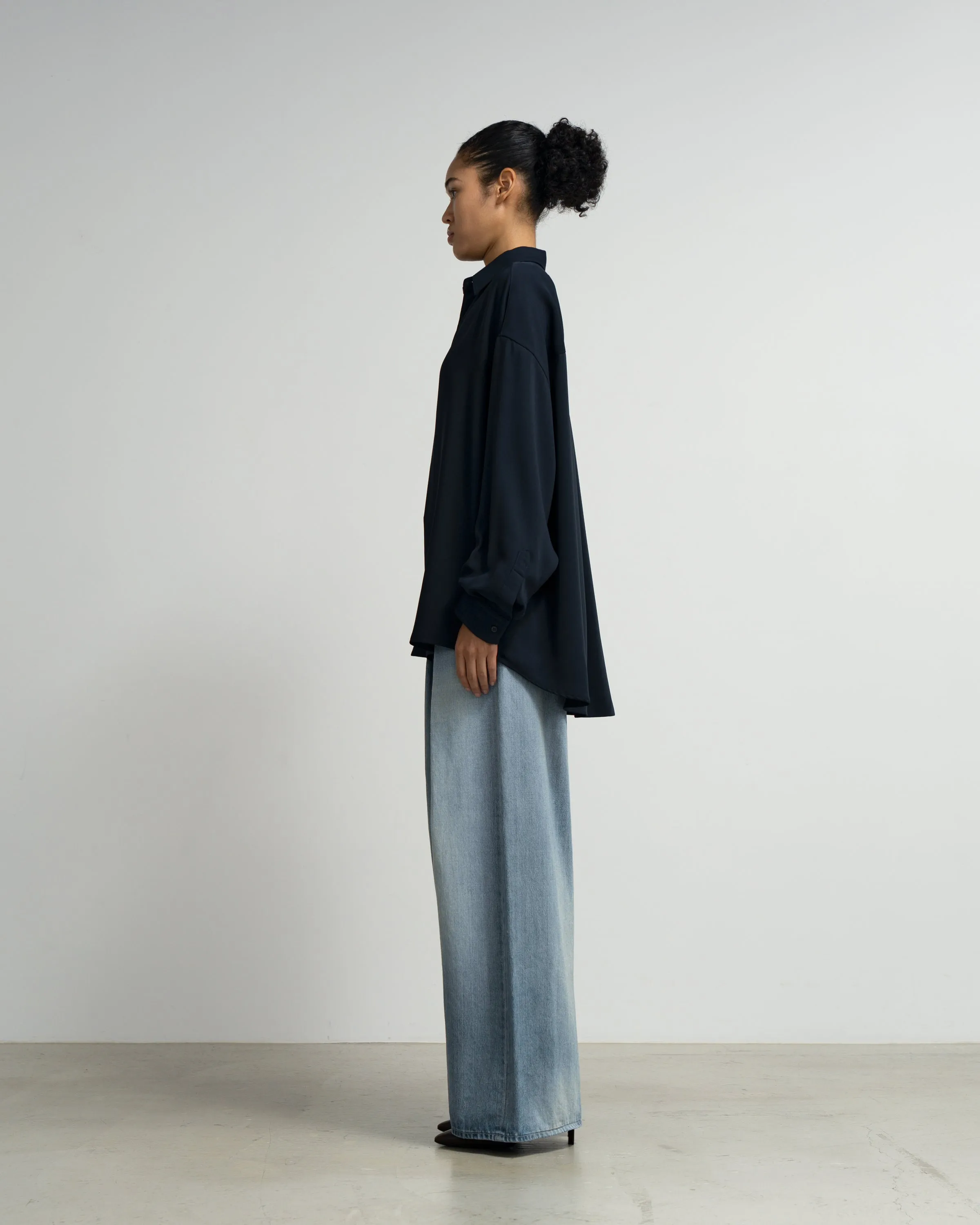 Satin Oversized Regular Collar Shirt sold by Graphpaper product image thumbnail 5