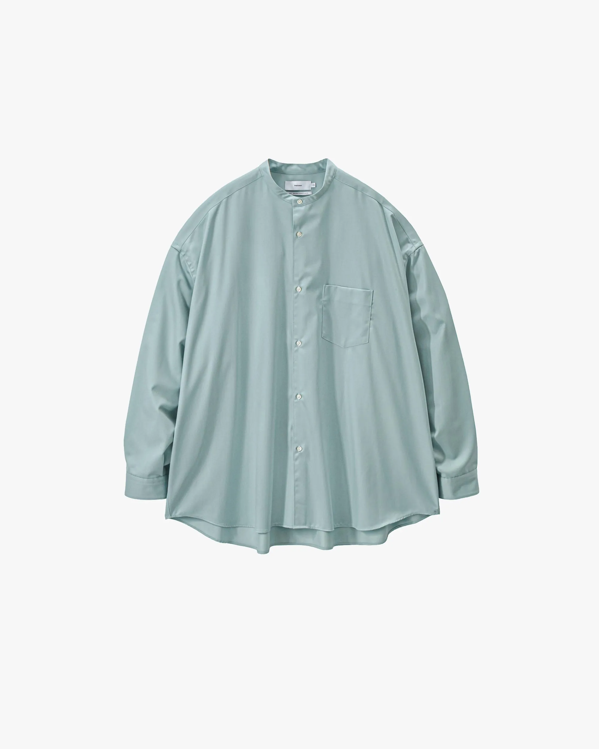 Extra Fine Wool L/S Oversized Band Collar Shirt sold by Graphpaper