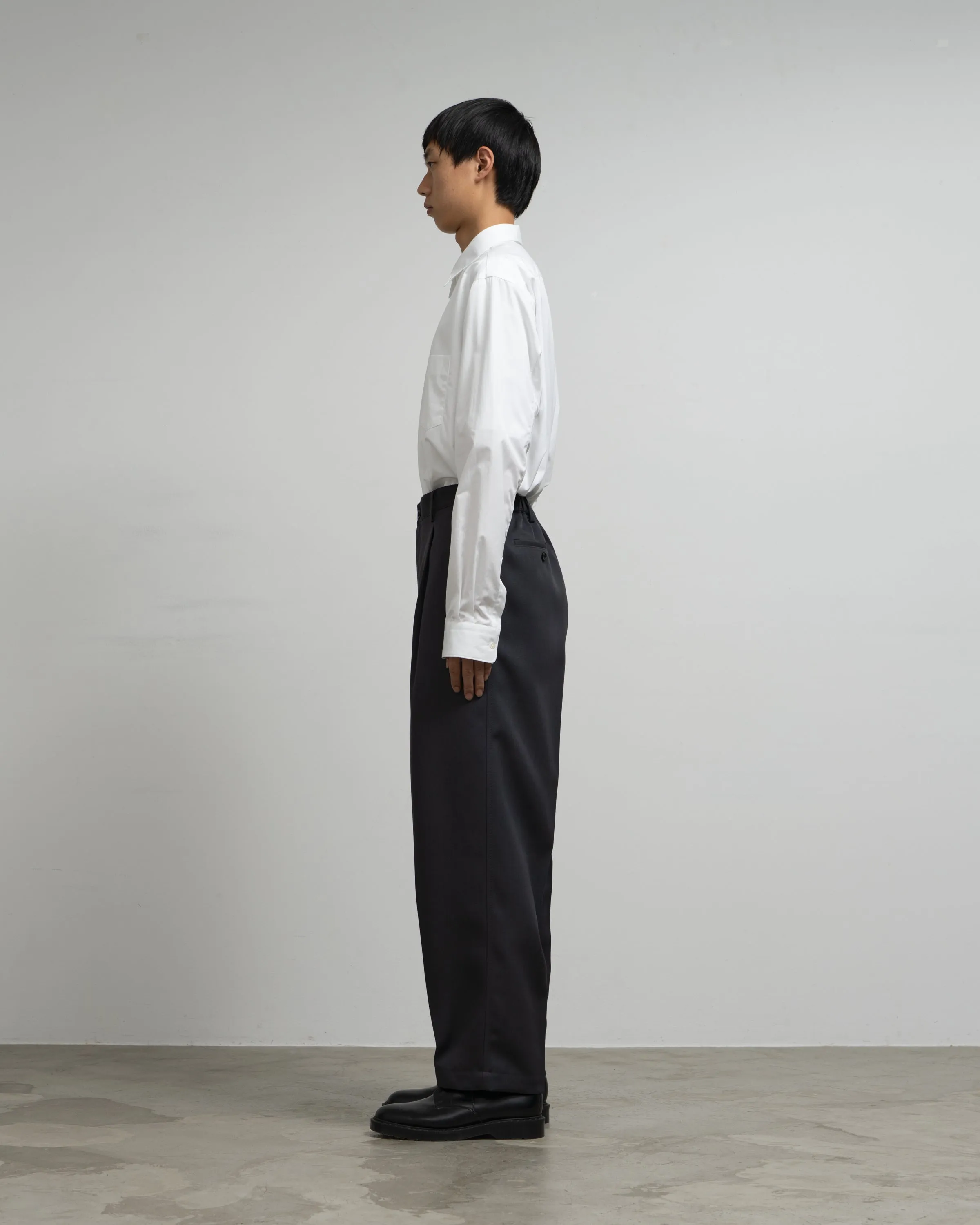 Scale Off Wool Wide Tapered Slacks sold by Graphpaper product image thumbnail 5