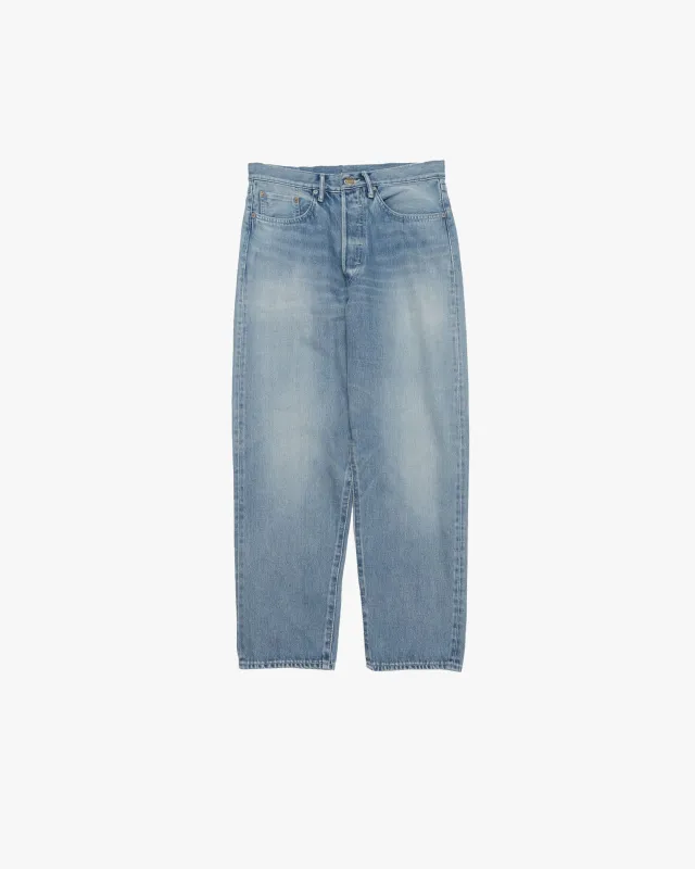 Selvage Denim Five Pocket Tapered Pants -LIGHT FADE- sold by Graphpaper