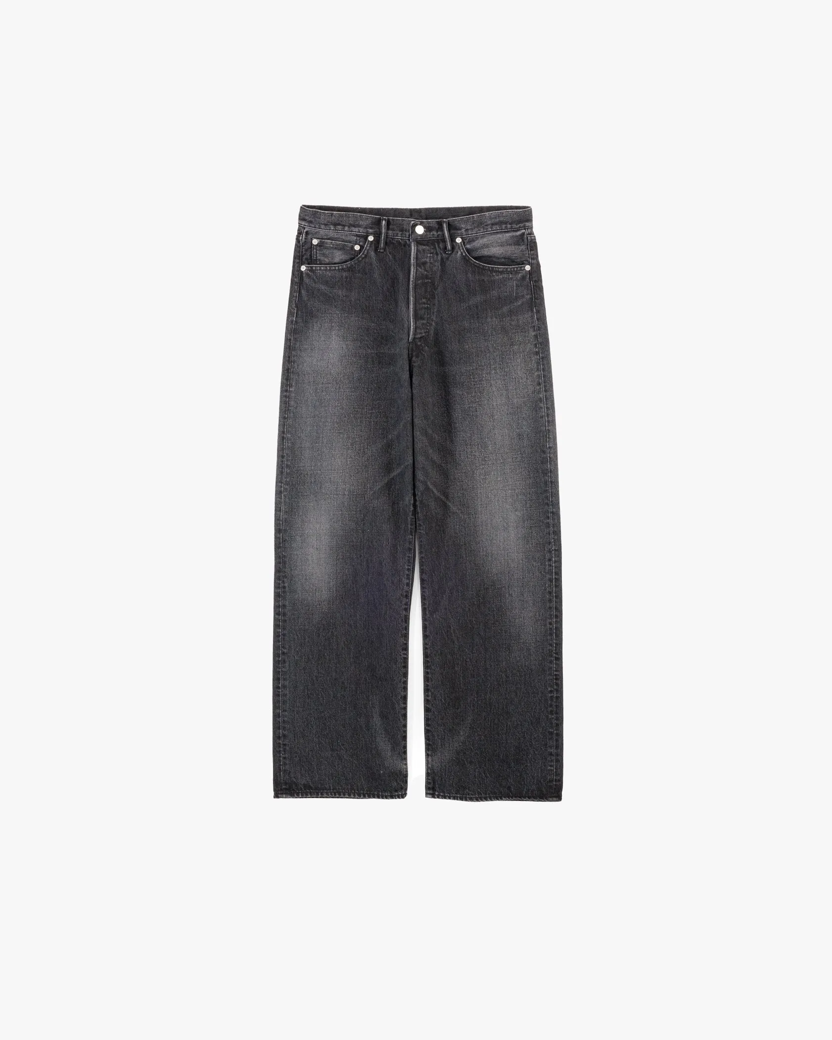 Selvage Denim Five Pocket Wide Straight Pants -DARK FADE- sold by Graphpaper