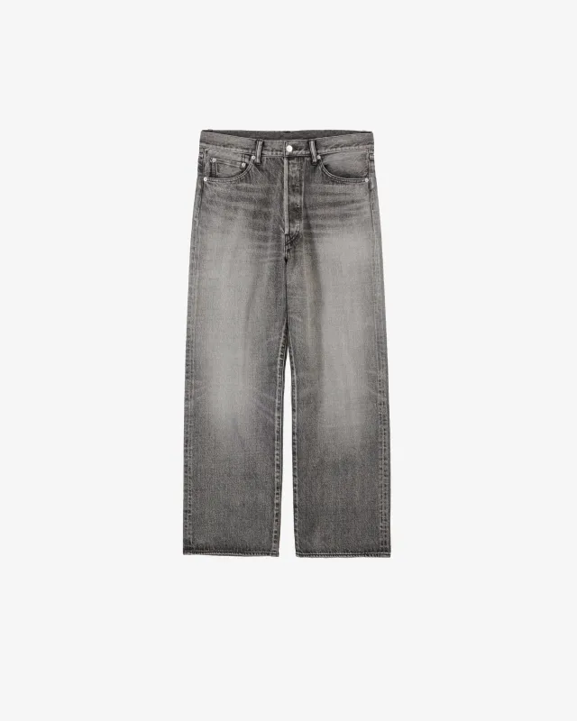 Selvage Denim Five Pocket Wide Straight Pants -LIGHT FADE- sold by Graphpaper