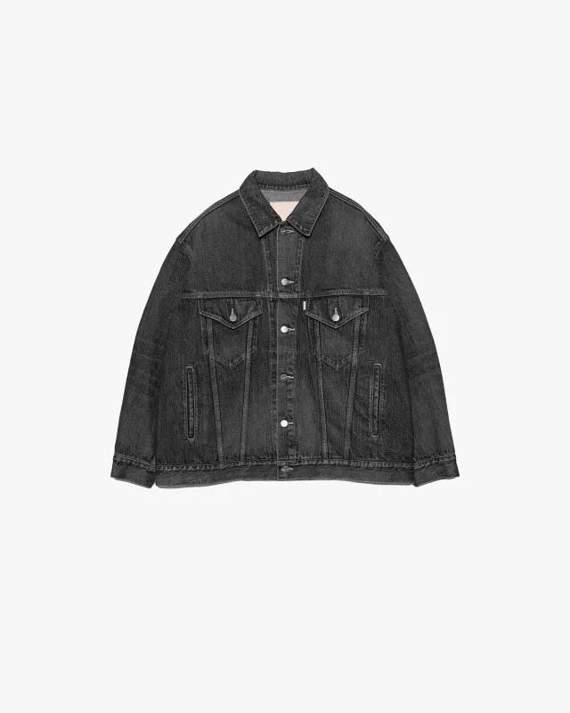 Selvage Denim Trucker Jacket-DARK FADE- made by Graphpaper