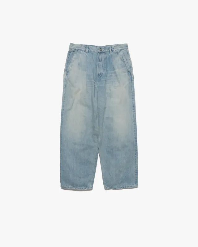 Selvage Denim Two Tuck Pants -LIGHT FADE- sold by Graphpaper