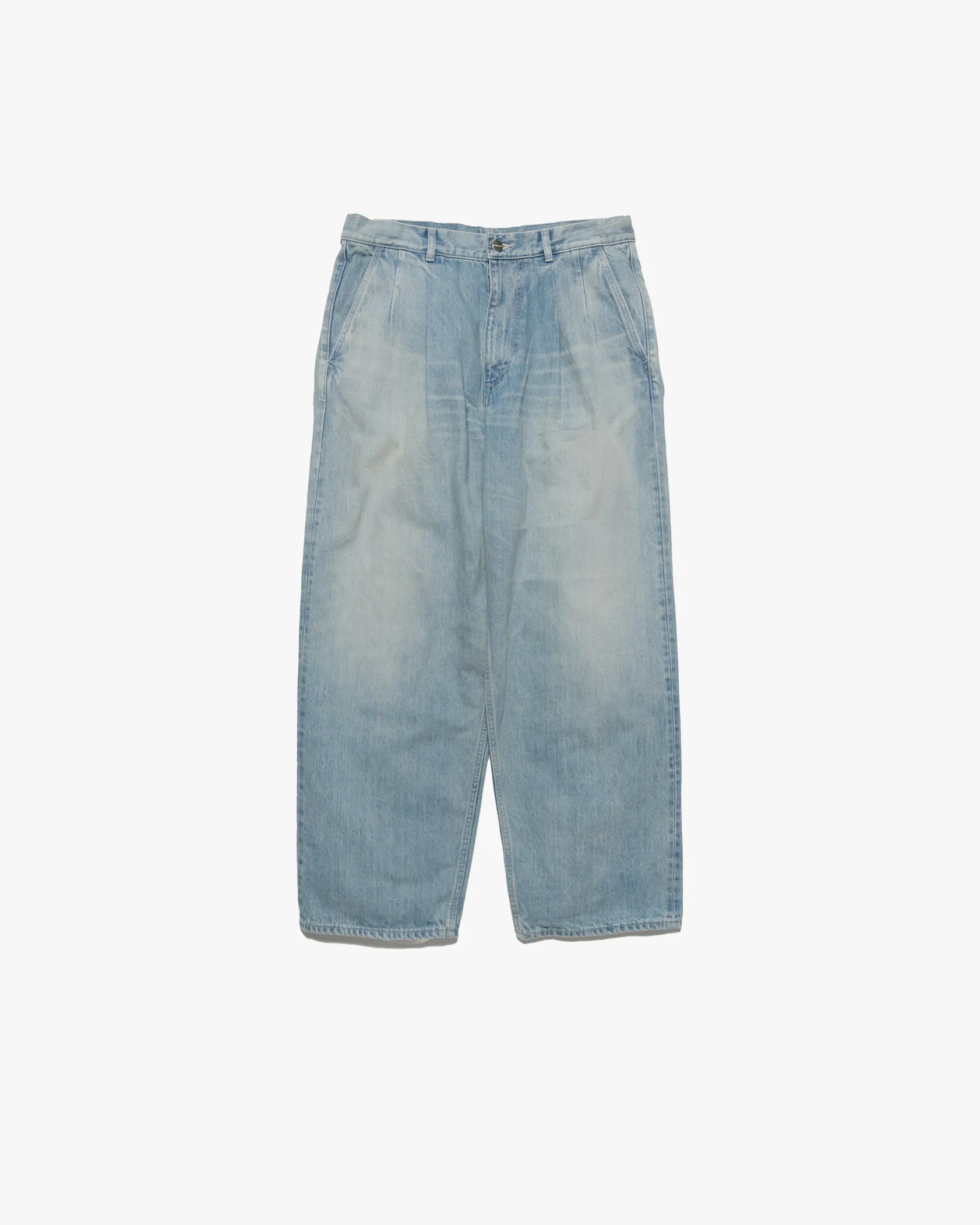 Selvage Denim Two Tuck Pants -LIGHT FADE- sold by Graphpaper