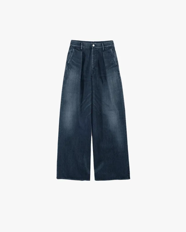 Selvage Denim Two Tuck Wide Pants -DARK FADE- made by Graphpaper