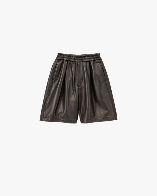 Lamb Leather Track Wide Shorts sold by Graphpaper