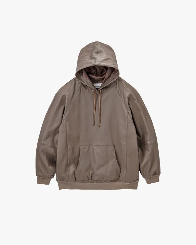 Bonded Leather Hooded Pullover made by Graphpaper