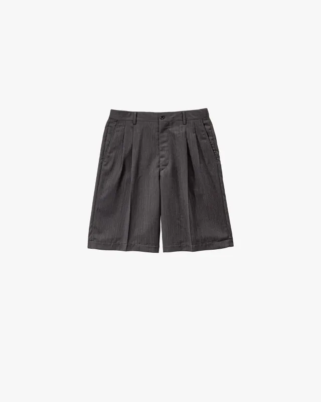 Melange Herringbone Pleated Wide Shorts made by Graphpaper