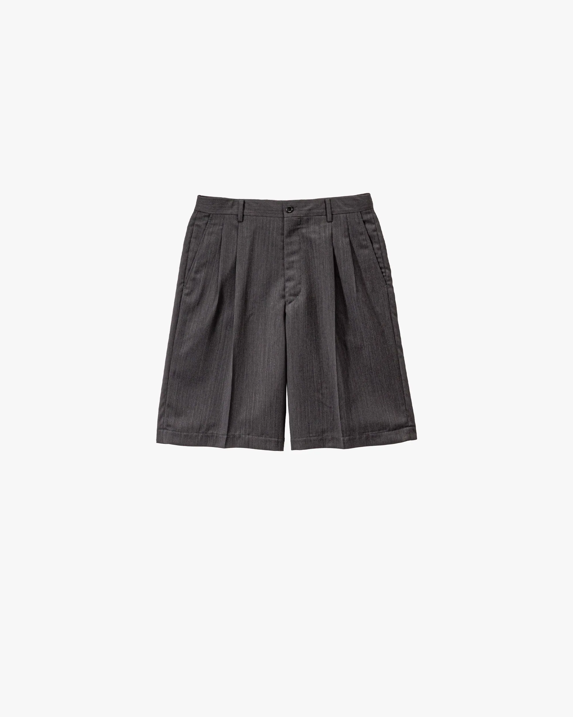 Melange Herringbone Pleated Wide Shorts sold by Graphpaper