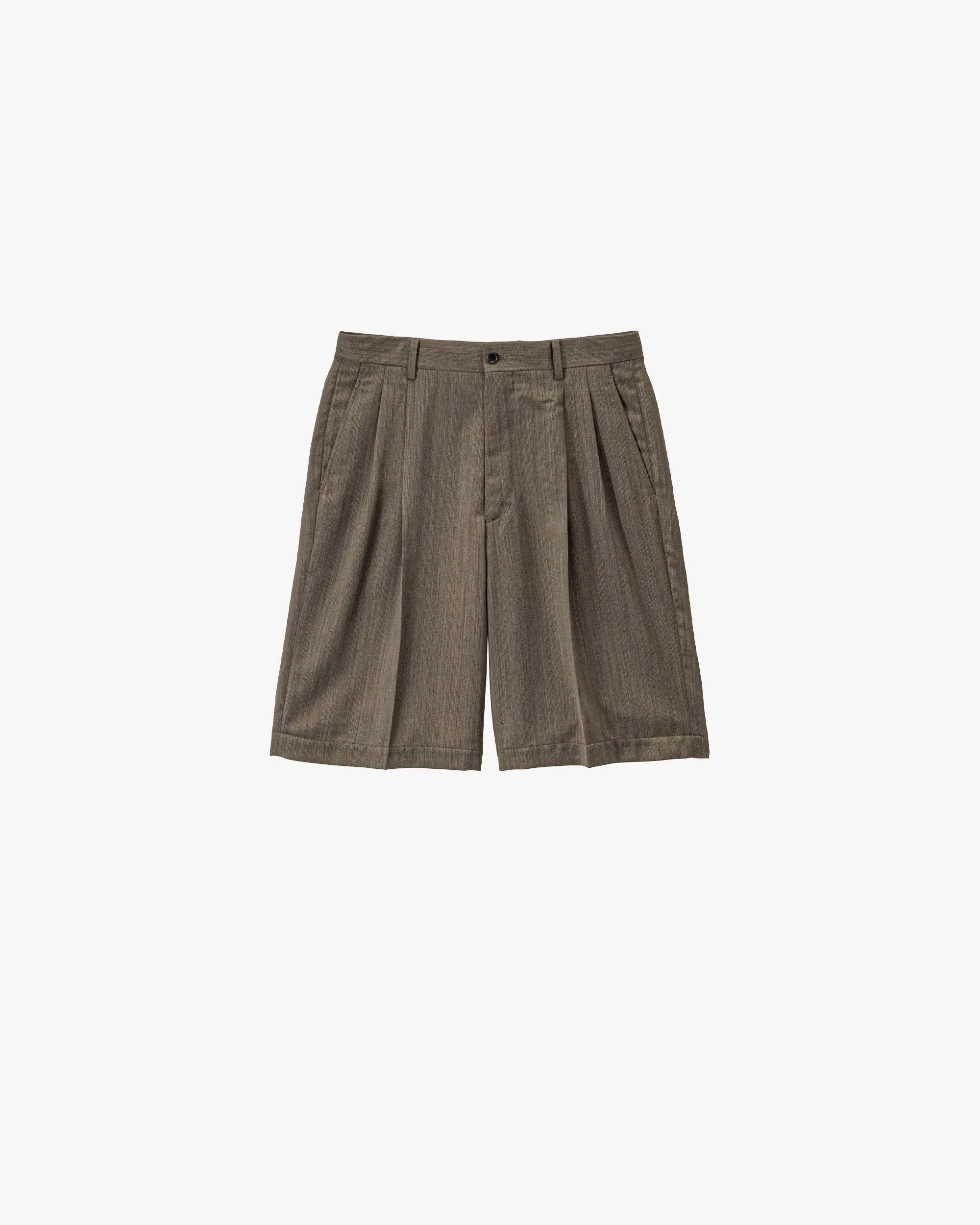 Melange Herringbone Pleated Wide Shorts sold by Graphpaper product image thumbnail 2
