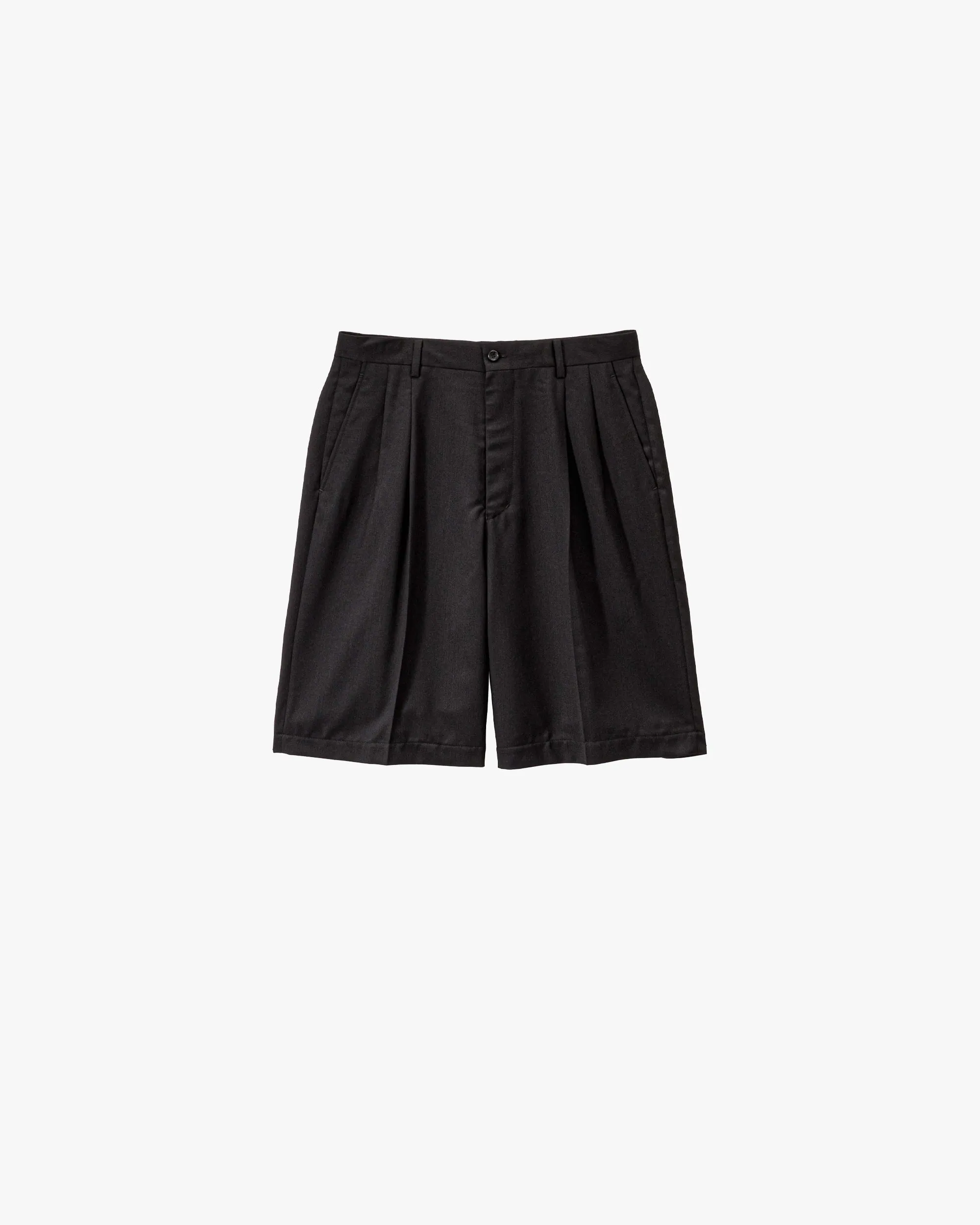 Melange Herringbone Pleated Wide Shorts sold by Graphpaper product image thumbnail 3
