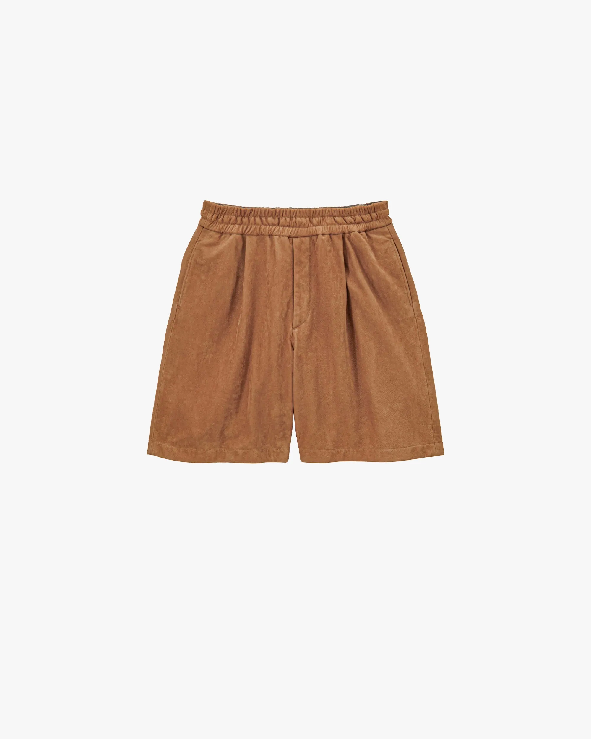 Cow Nubuck Leather Wide Shorts sold by Graphpaper