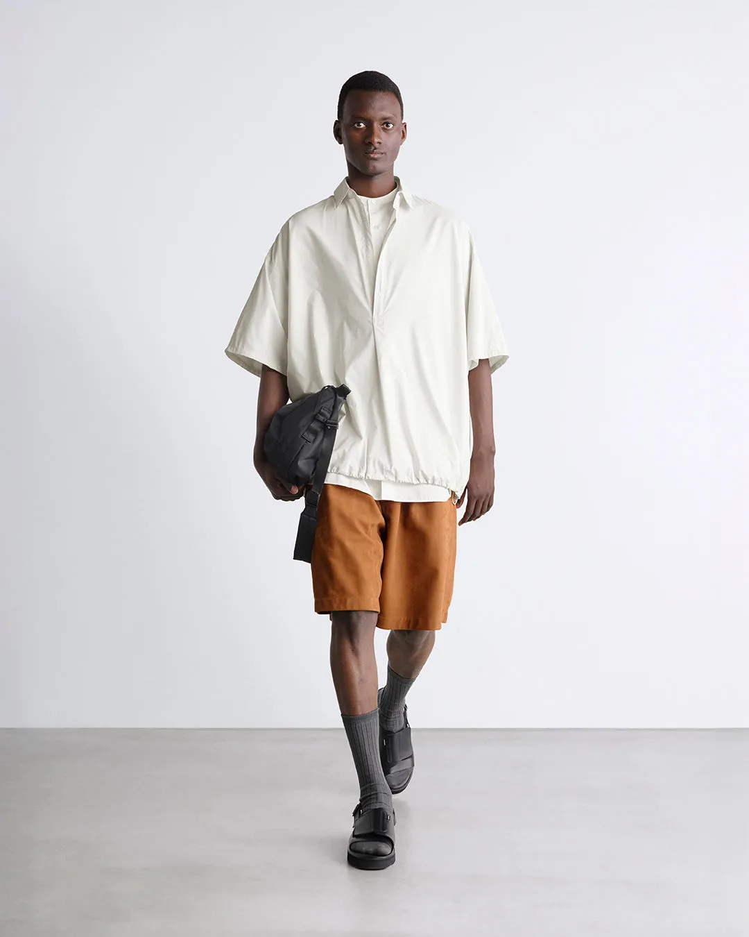 Cow Nubuck Leather Wide Shorts sold by Graphpaper product image thumbnail 4