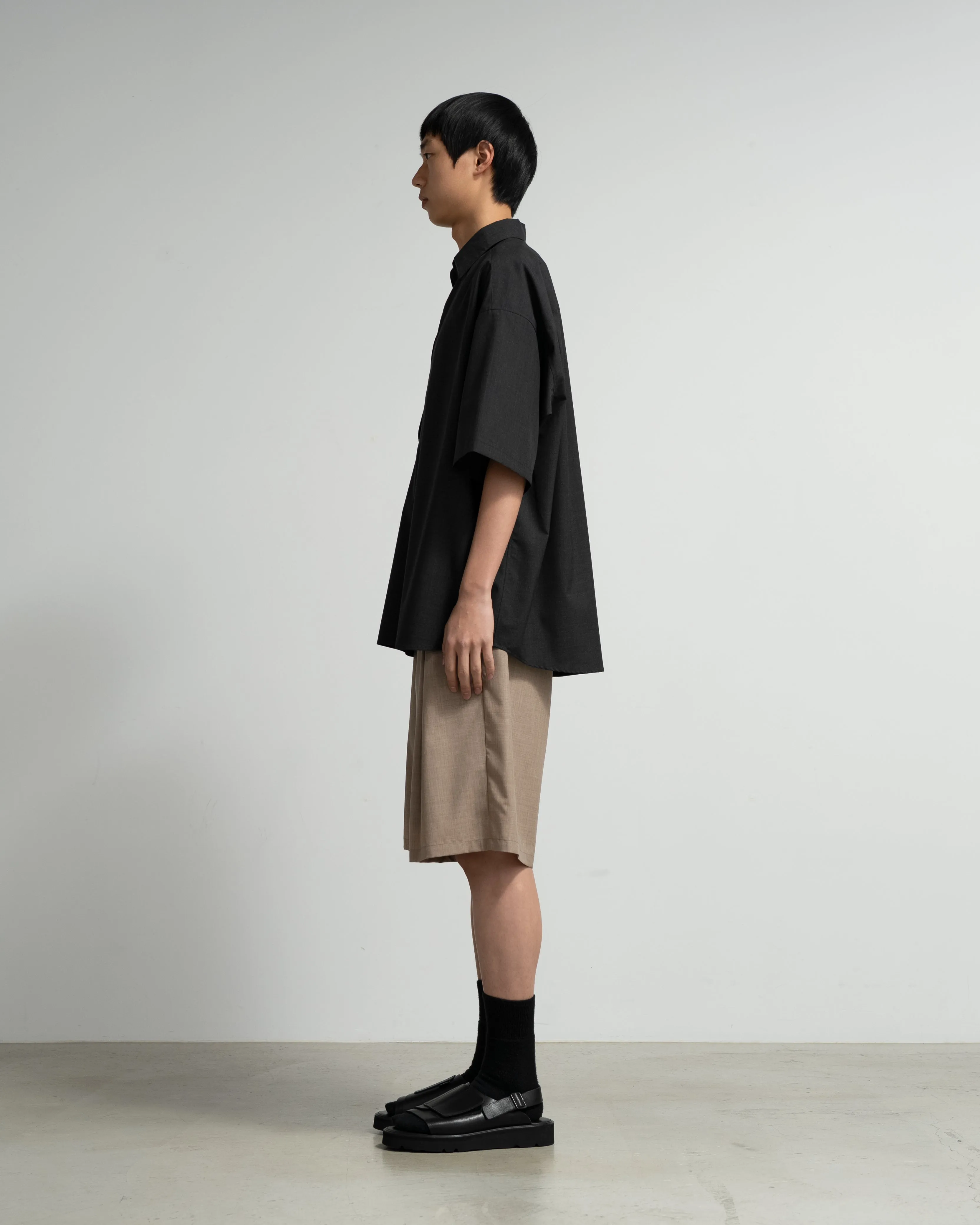 Fine Heather Wool Drawstring Track Shorts sold by Graphpaper product image thumbnail 5