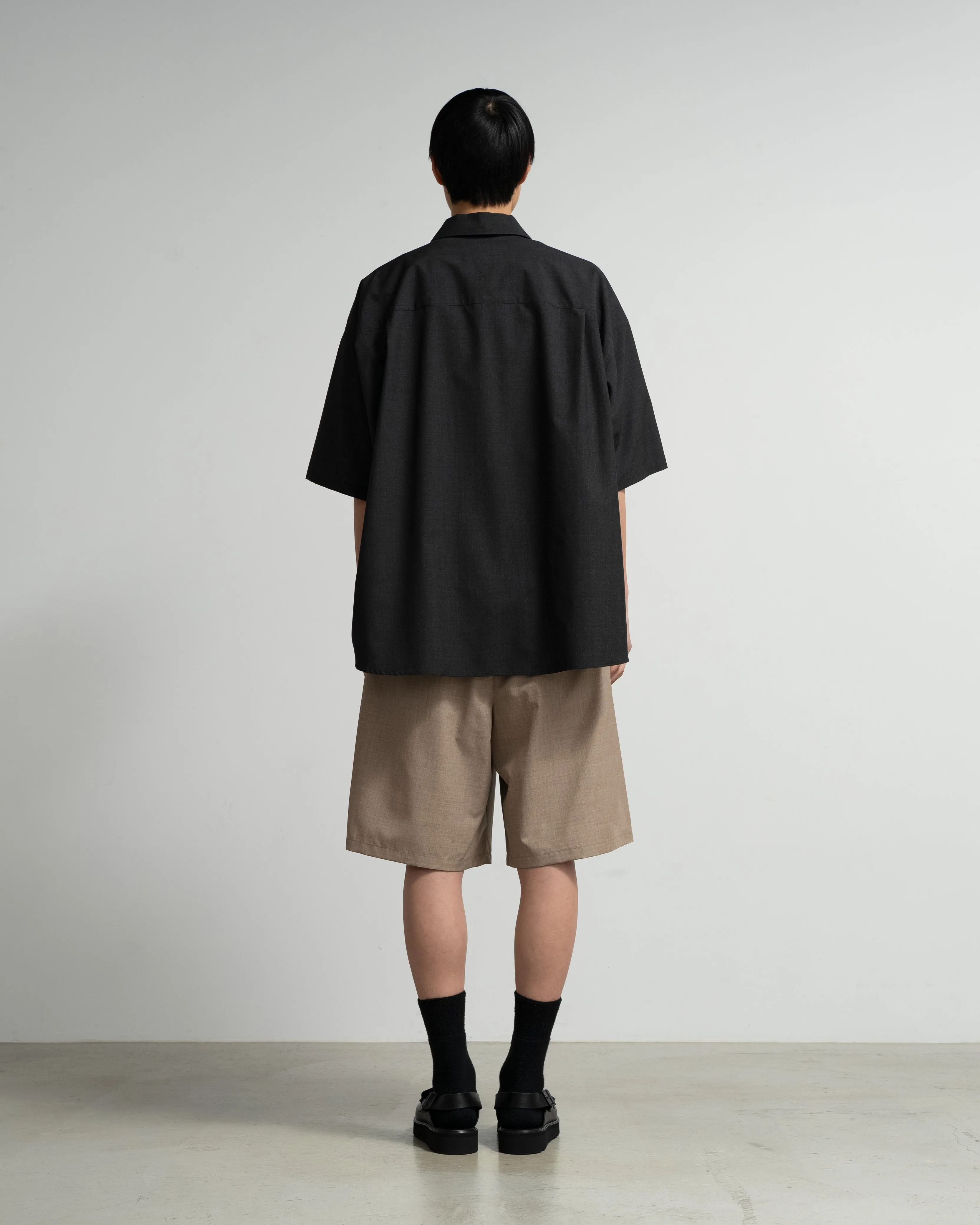 Fine Heather Wool Drawstring Track Shorts sold by Graphpaper product image thumbnail 4