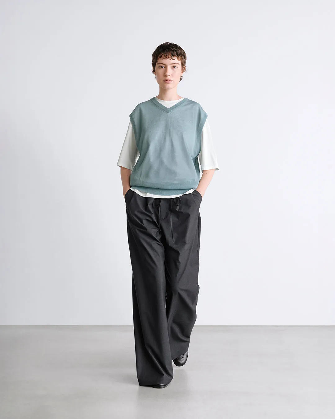 Fine Heather Wool Drawstring Wide Pants sold by Graphpaper product image thumbnail 3