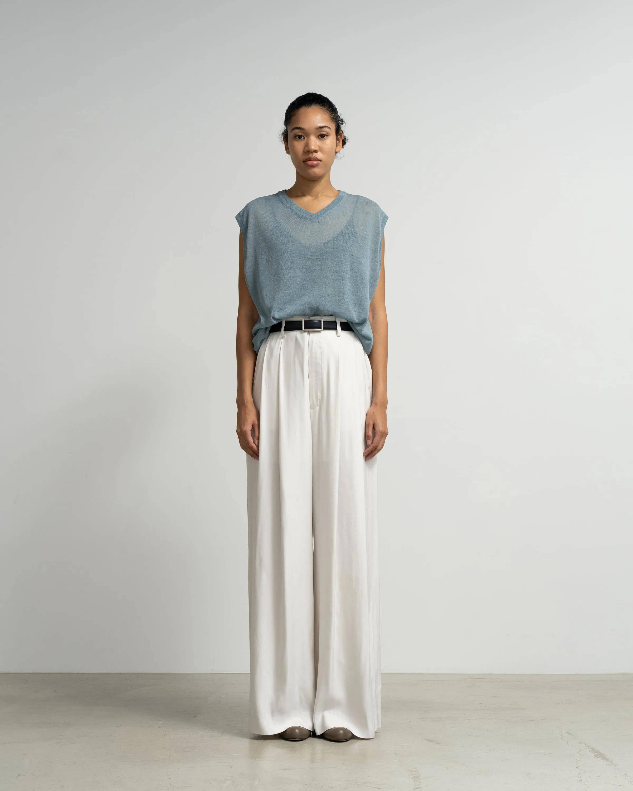 Coiled Wool Nylon V Neck Knit Vest sold by Graphpaper product image thumbnail 5