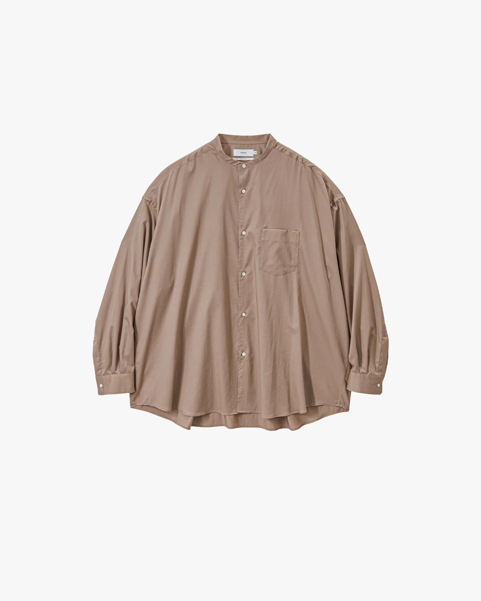 Silicon Poplin Oversized Band Collar Shirt sold by Graphpaper