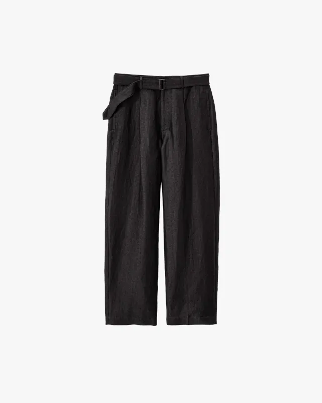 Linen Cupro Back Satin Belted Pants made by Graphpaper