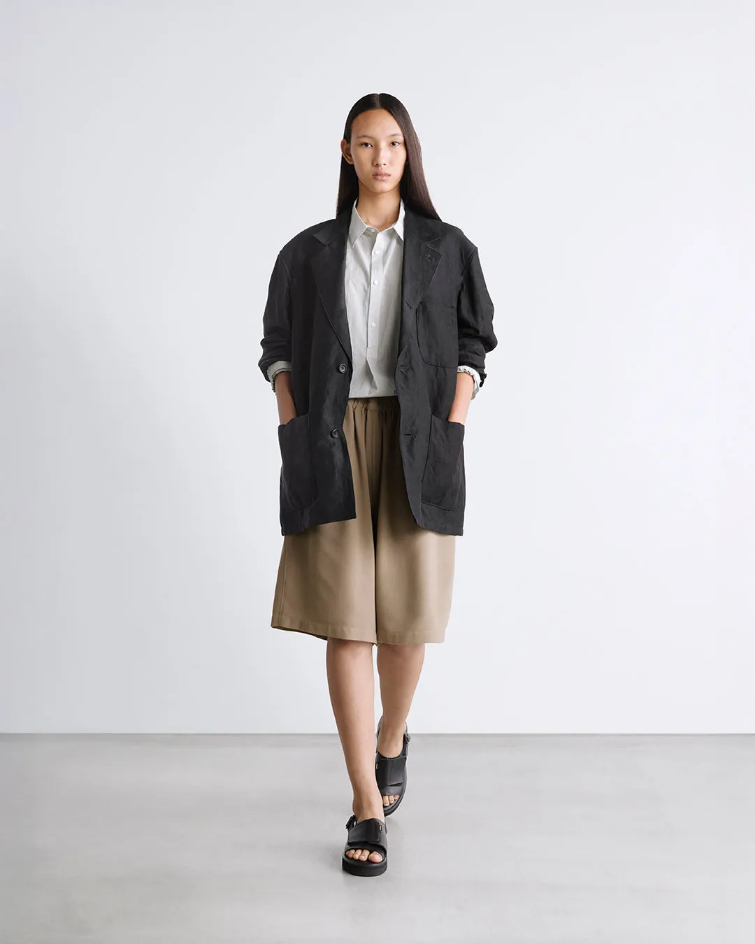 Linen Cupro Back Satin Work Jacket sold by Graphpaper product image thumbnail 3