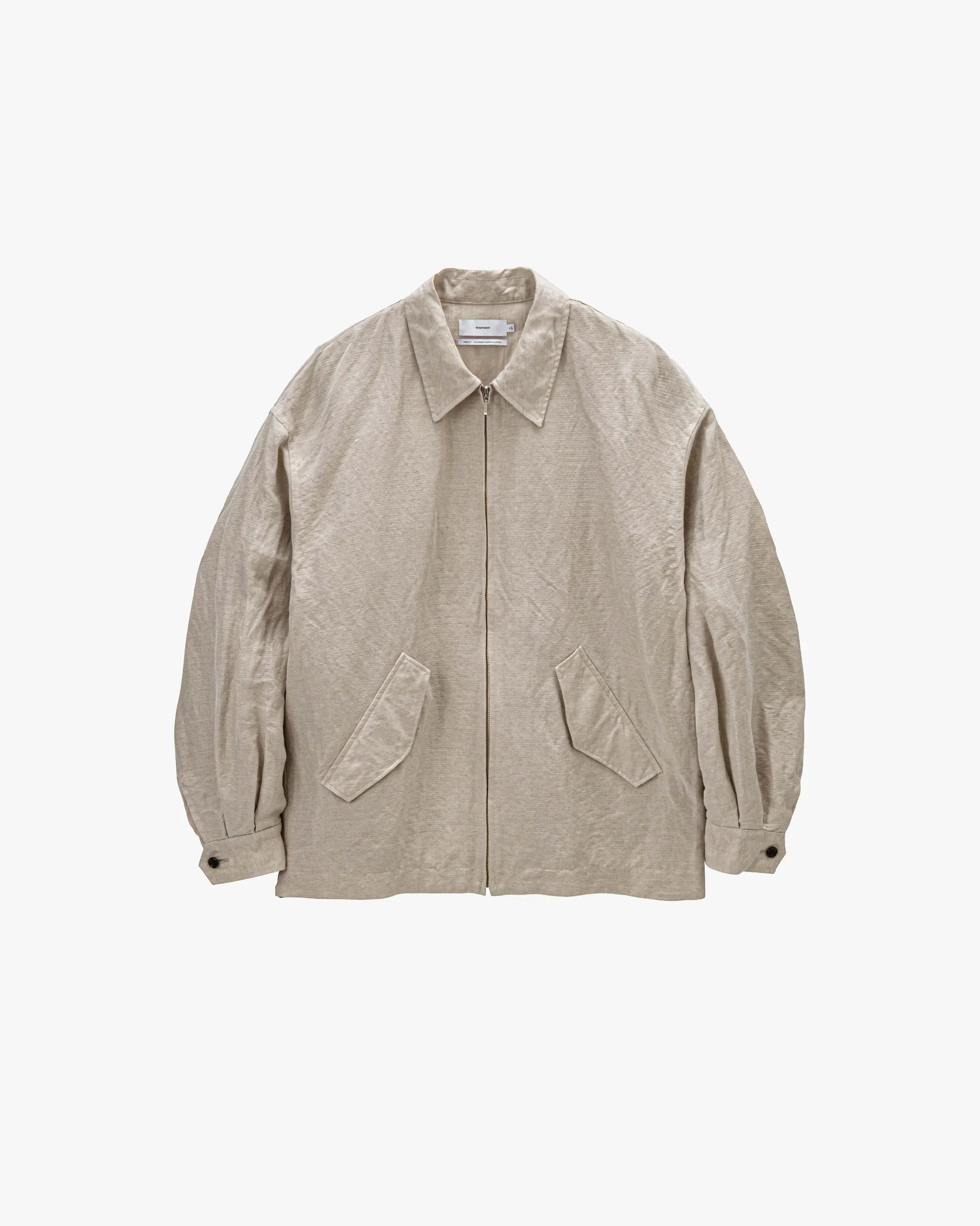 Linen Cupro Hopsack Harrington Jacket sold by Graphpaper product image thumbnail 3