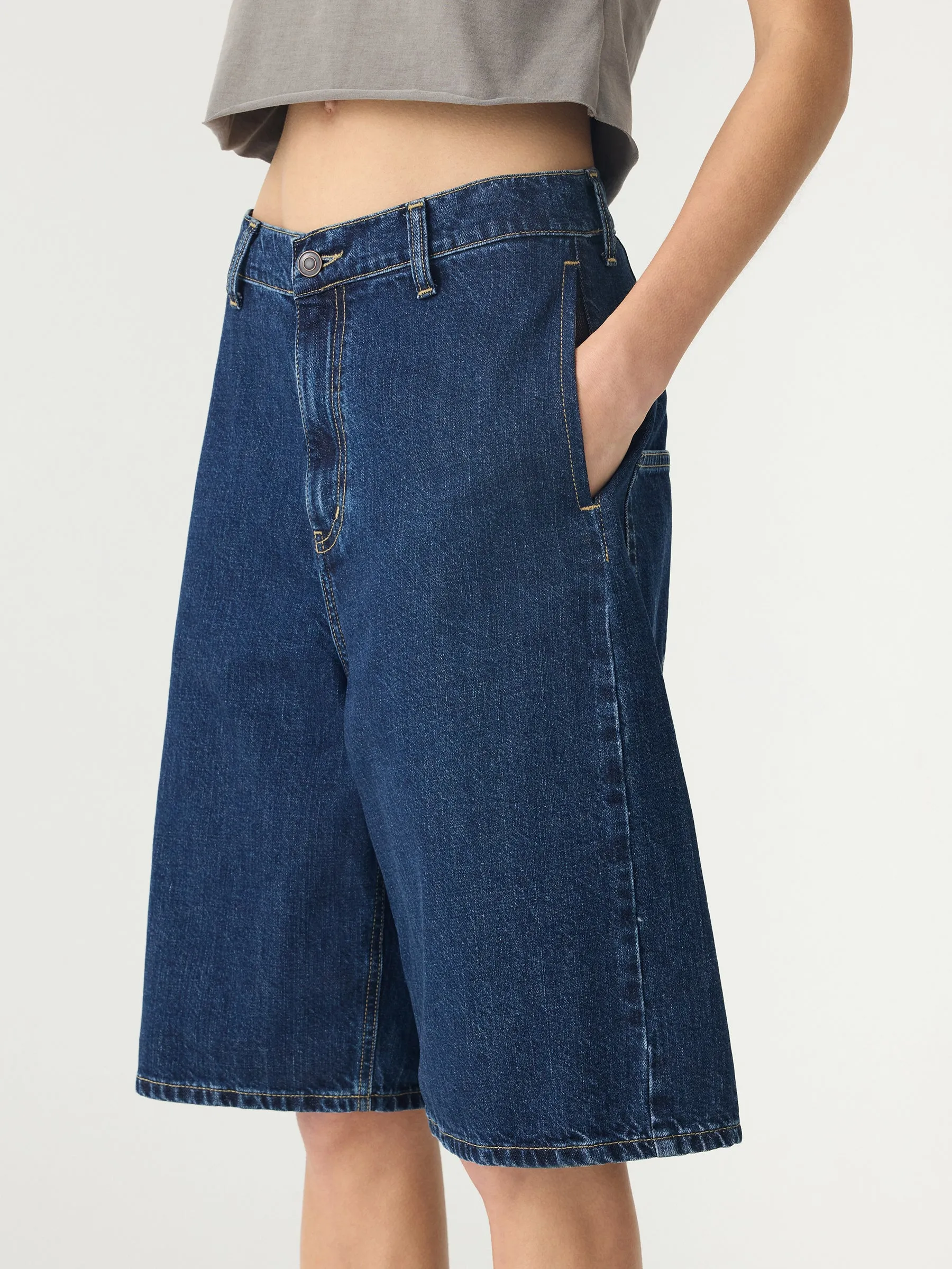 Wide Leg Denim Short sold by Bassike product image thumbnail 2