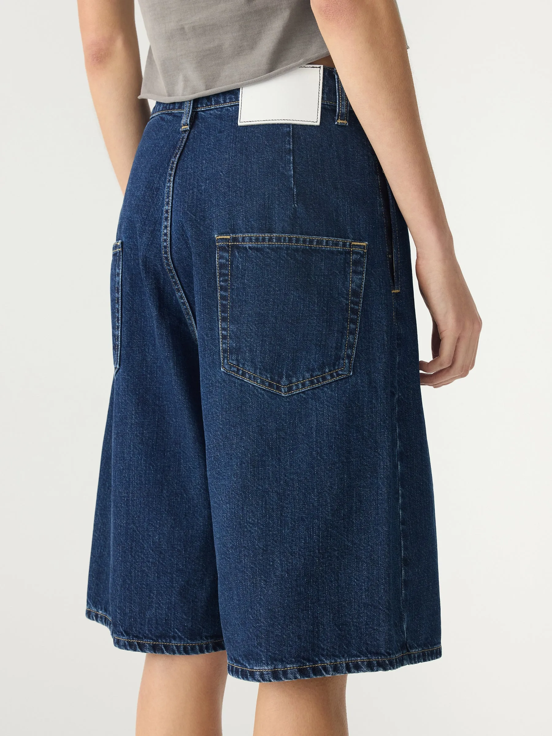 Wide Leg Denim Short sold by Bassike product image thumbnail 4