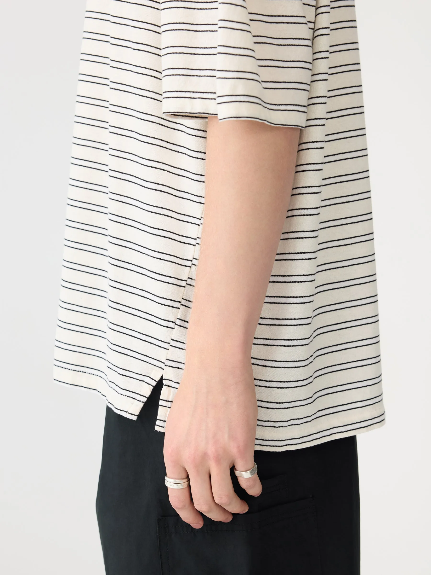 Stripe Boxy Short Sleeve T-Shirt sold by Bassike product image thumbnail 5