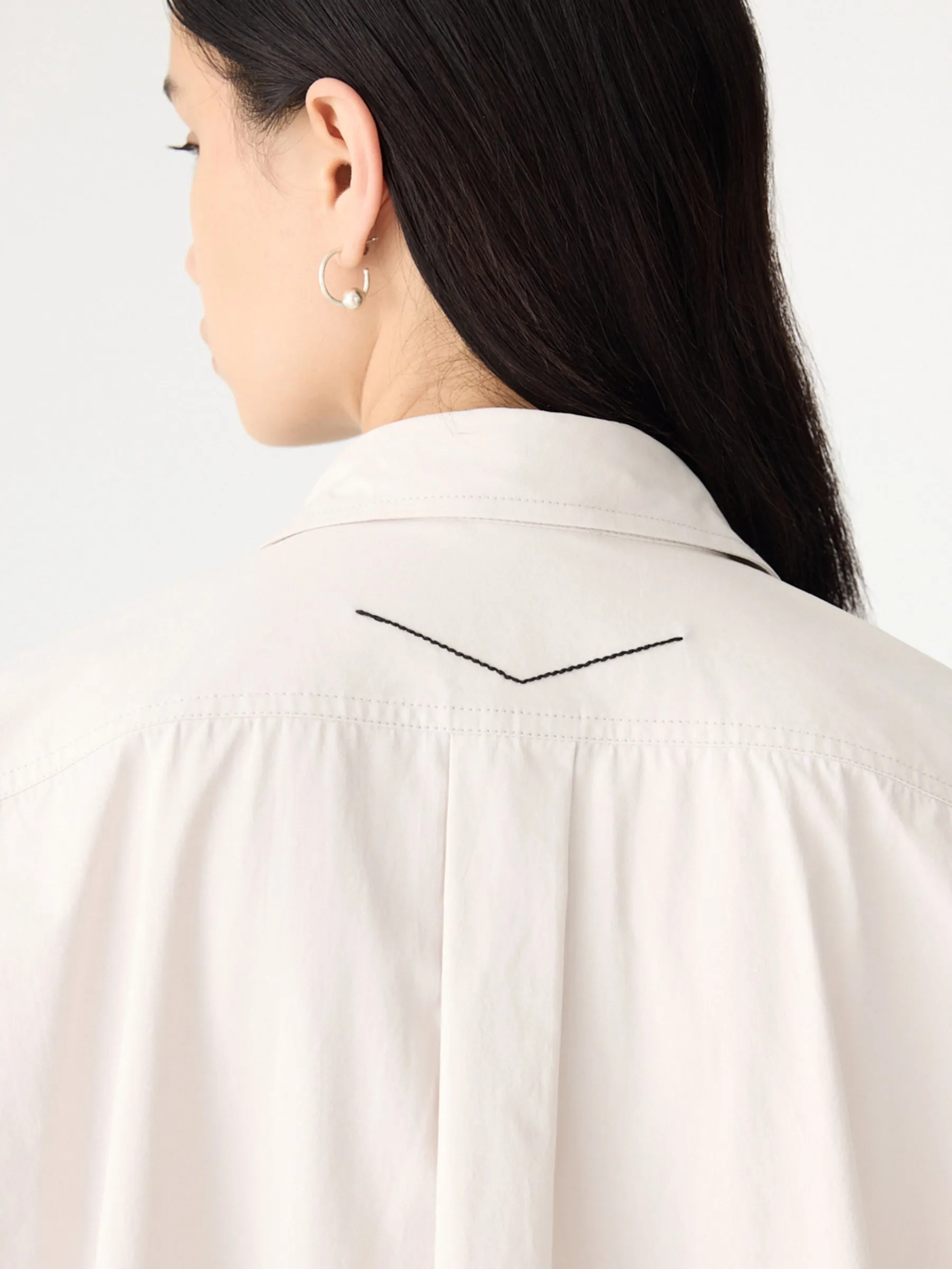 Crushed Cotton Scoop Hem Shirt sold by Bassike product image thumbnail 5