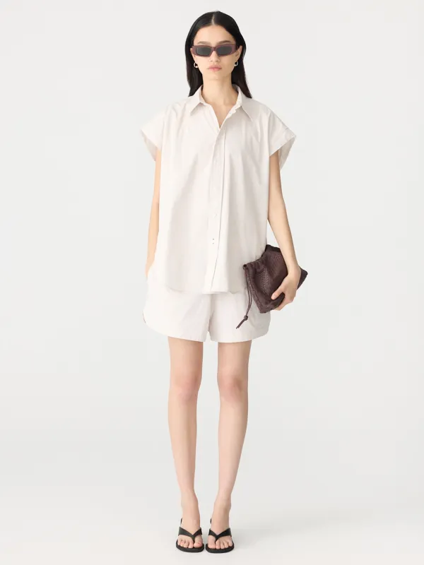 Crushed Cotton Scoop Hem Shirt sold by Bassike