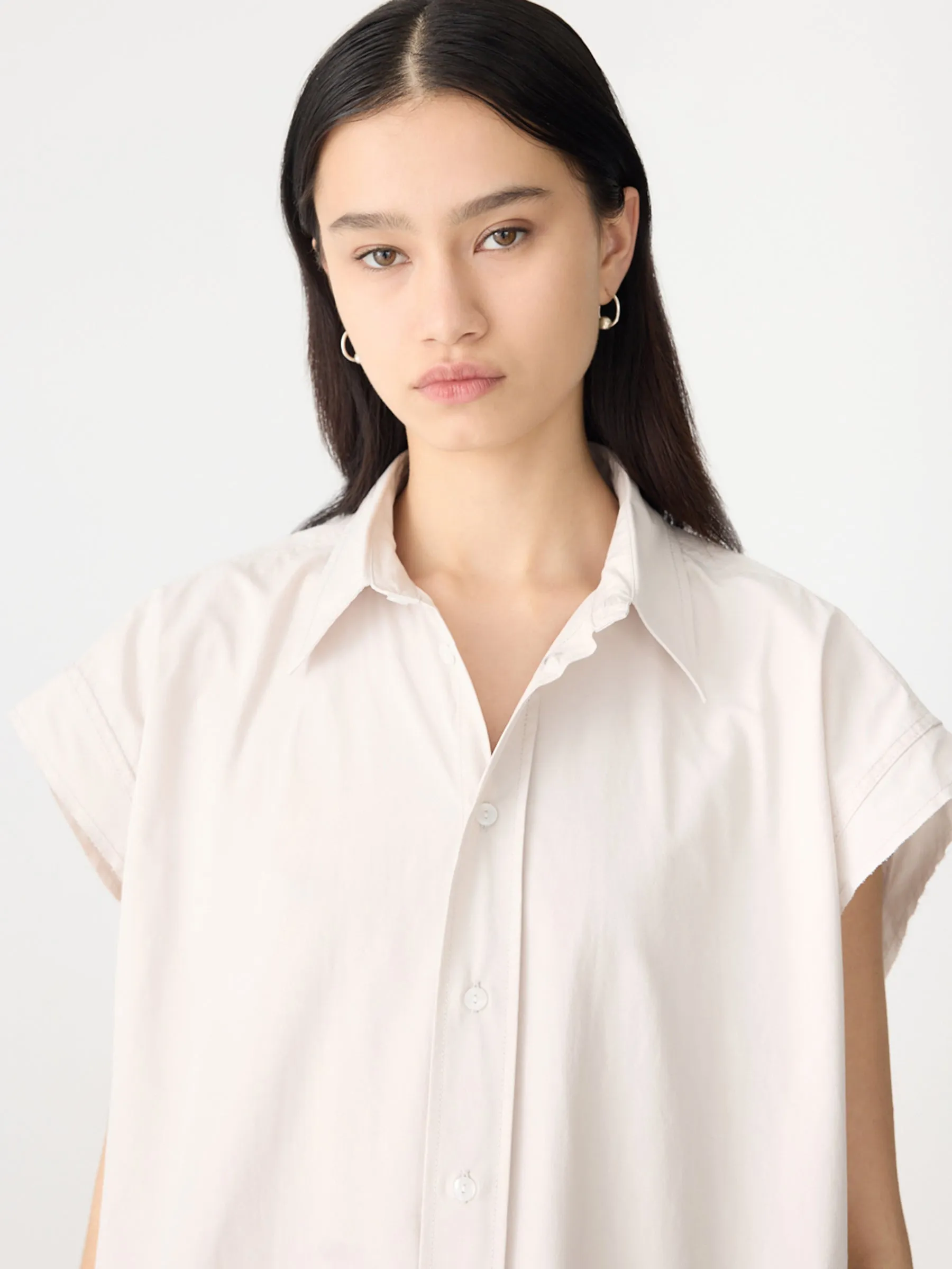 Crushed Cotton Scoop Hem Shirt sold by Bassike product image thumbnail 2